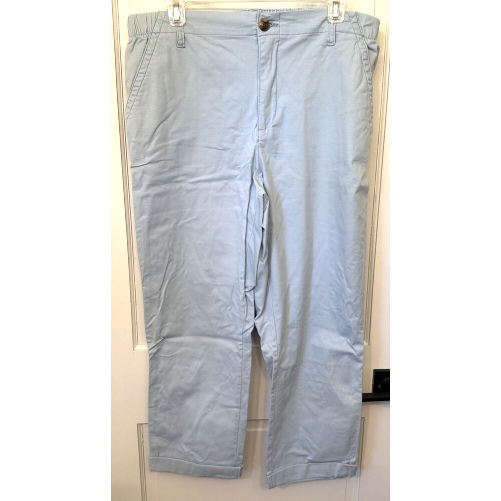 Old Navy OG Chino Pants Womens Large Comfort Waist Lt. Blue Taper Preppy Stretch